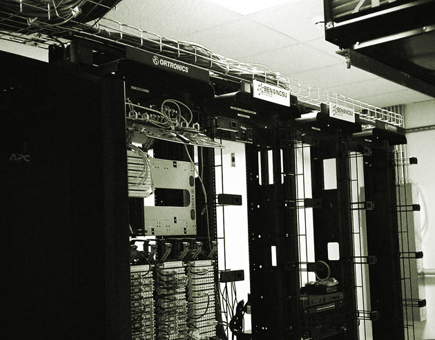 The NC State node of BEN, consisting of Infinera digital optical networking hardware, connects campus researchers to the experimental network through RENCI at NC State. 