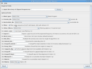 Screen shot of the BLASTMaster interface, part of the RENCI-developed TeraGrid Science Gateway interface that allows researchers to easily use distributed grid resources.